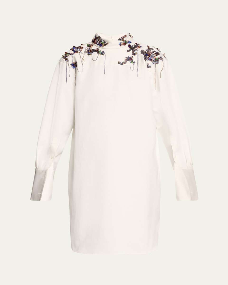 Dorso Rhinestone Embellished Shirtdress