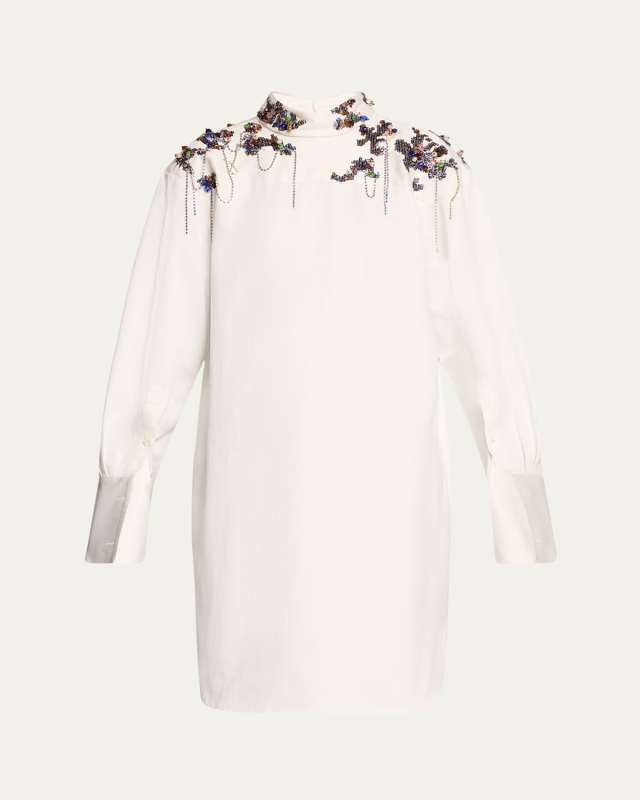 Dorso Rhinestone Embellished Shirtdress