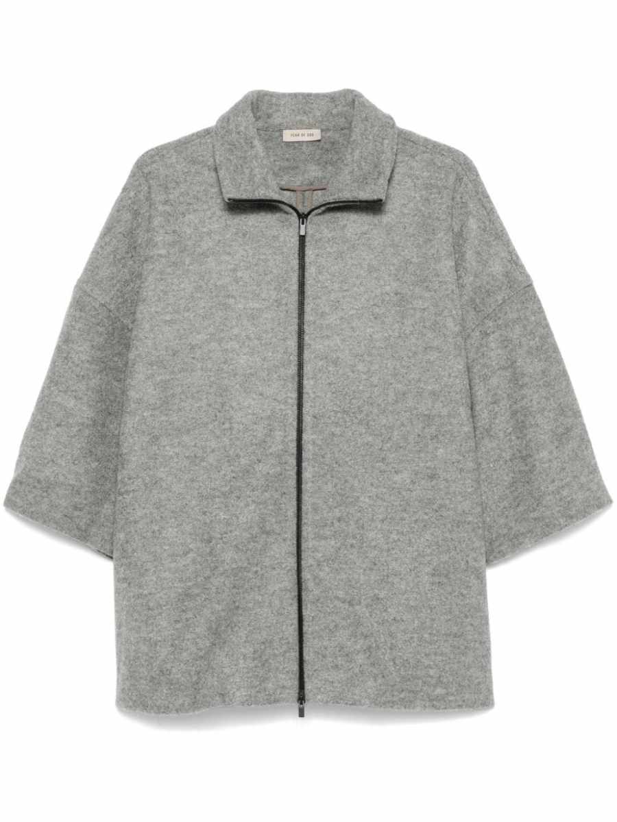 high-neck short-sleeve jacket