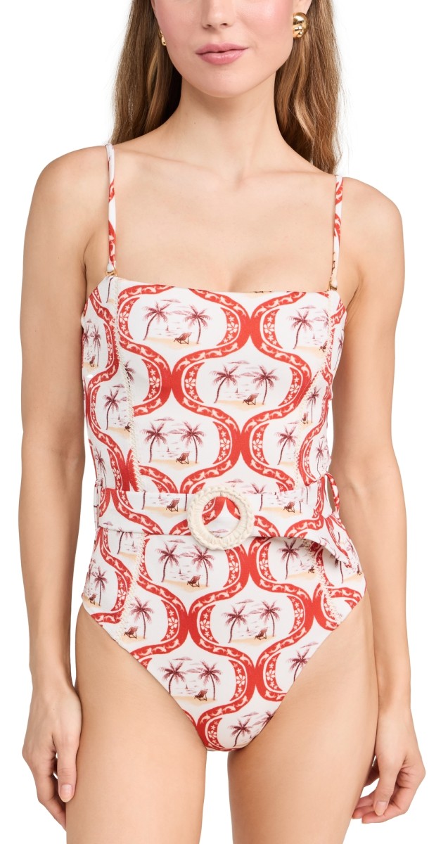 FARM Rio Summer Beach Strapless One Piece Summer Beach Off-White