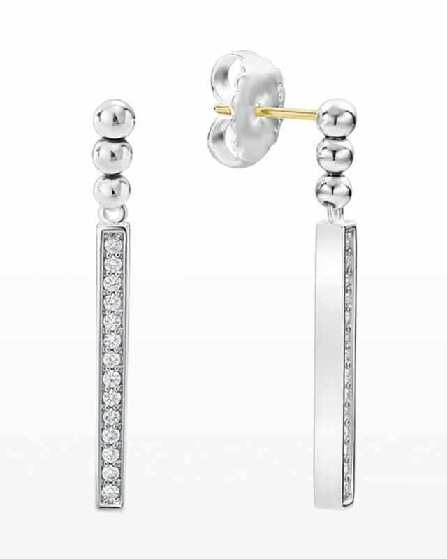 Caviar Spark Diamond Small Linear Drop Earrings
