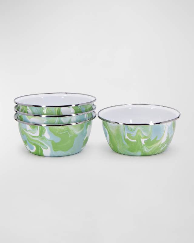 Camouflage Marbled Salad Bowls, Set of 4
