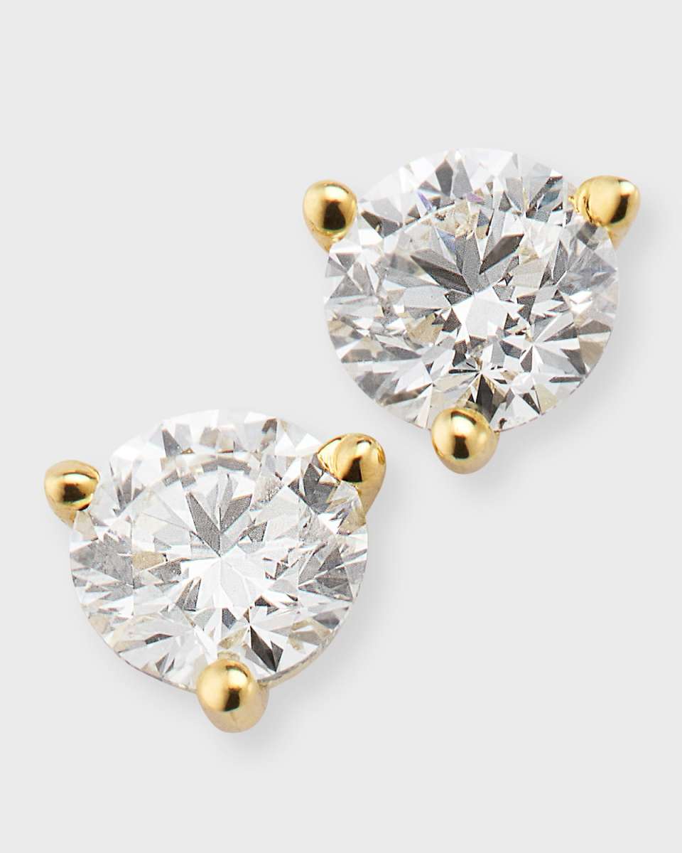 18k Yellow Gold Martini Diamond Earrings
