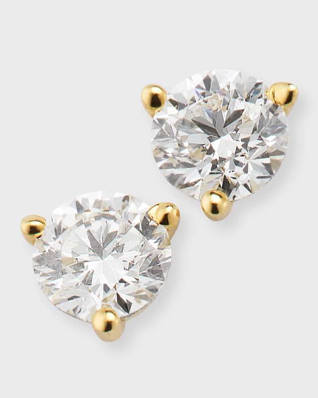 18k Yellow Gold Martini Diamond Earrings