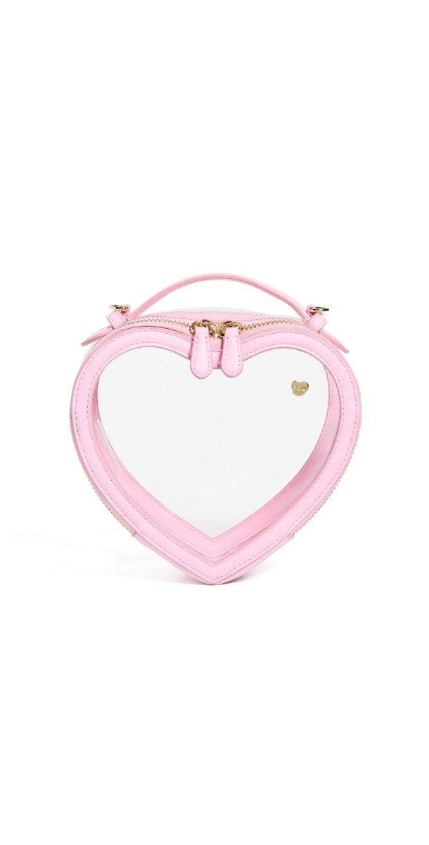 Stoney Clover Lane Clear Heart Crossbody Clear/Flamingo