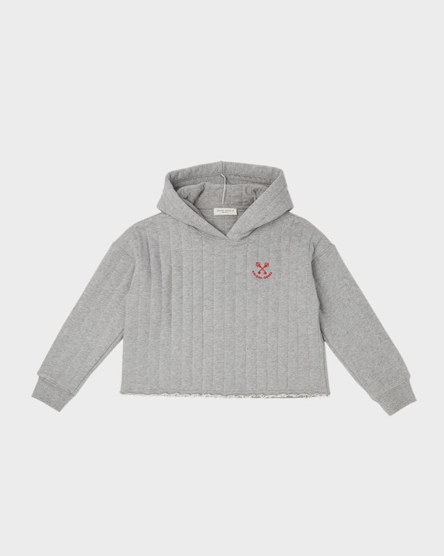 Girl's Logo-Print Cropped Hoodie, Size 4-12