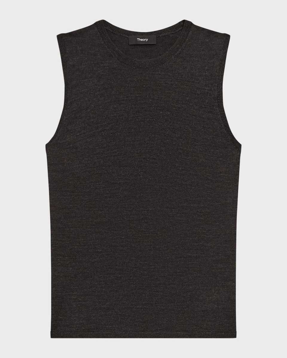 Regal Merino Wool Crewneck Shell Top