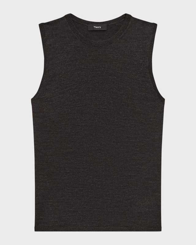 Regal Merino Wool Crewneck Shell Top