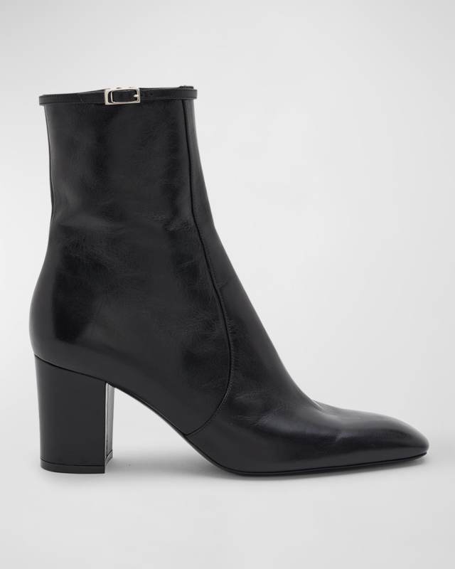 Betty Lambskin Buckle Ankle Booties