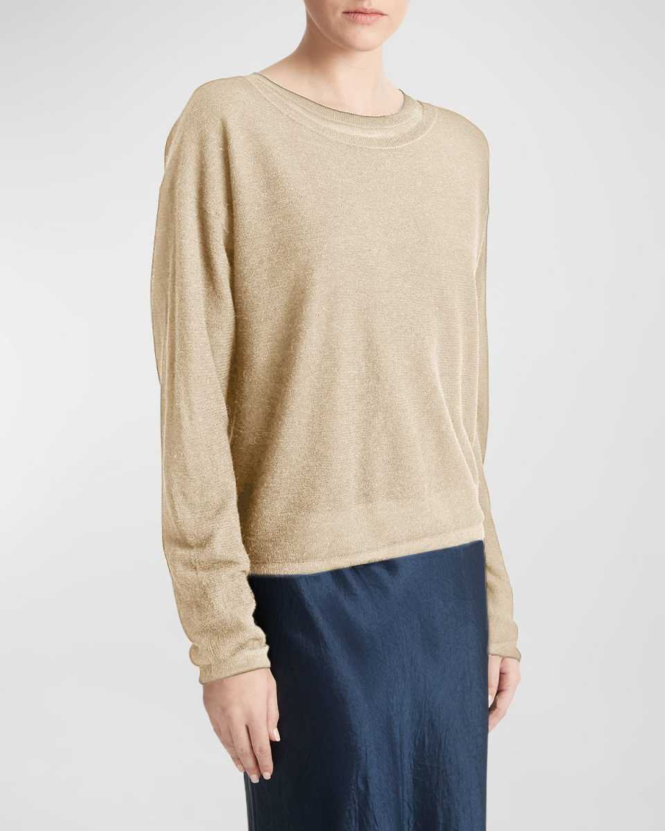 Wool and Silk Double-Layer Crop Sweater
