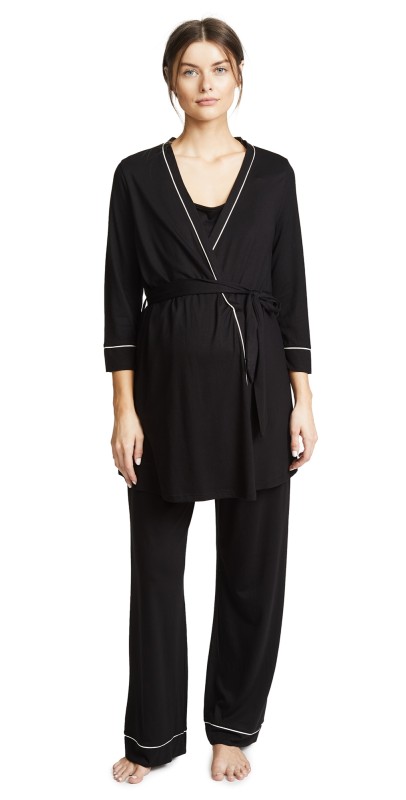 Cosabella Bella Maternity PJ Set Black/Ivory