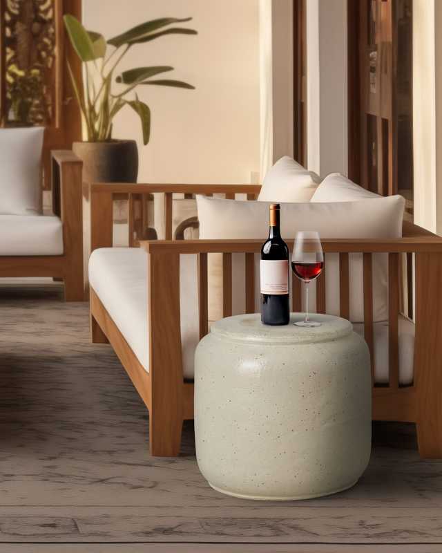 Glossy Ceramic Squat Stool
