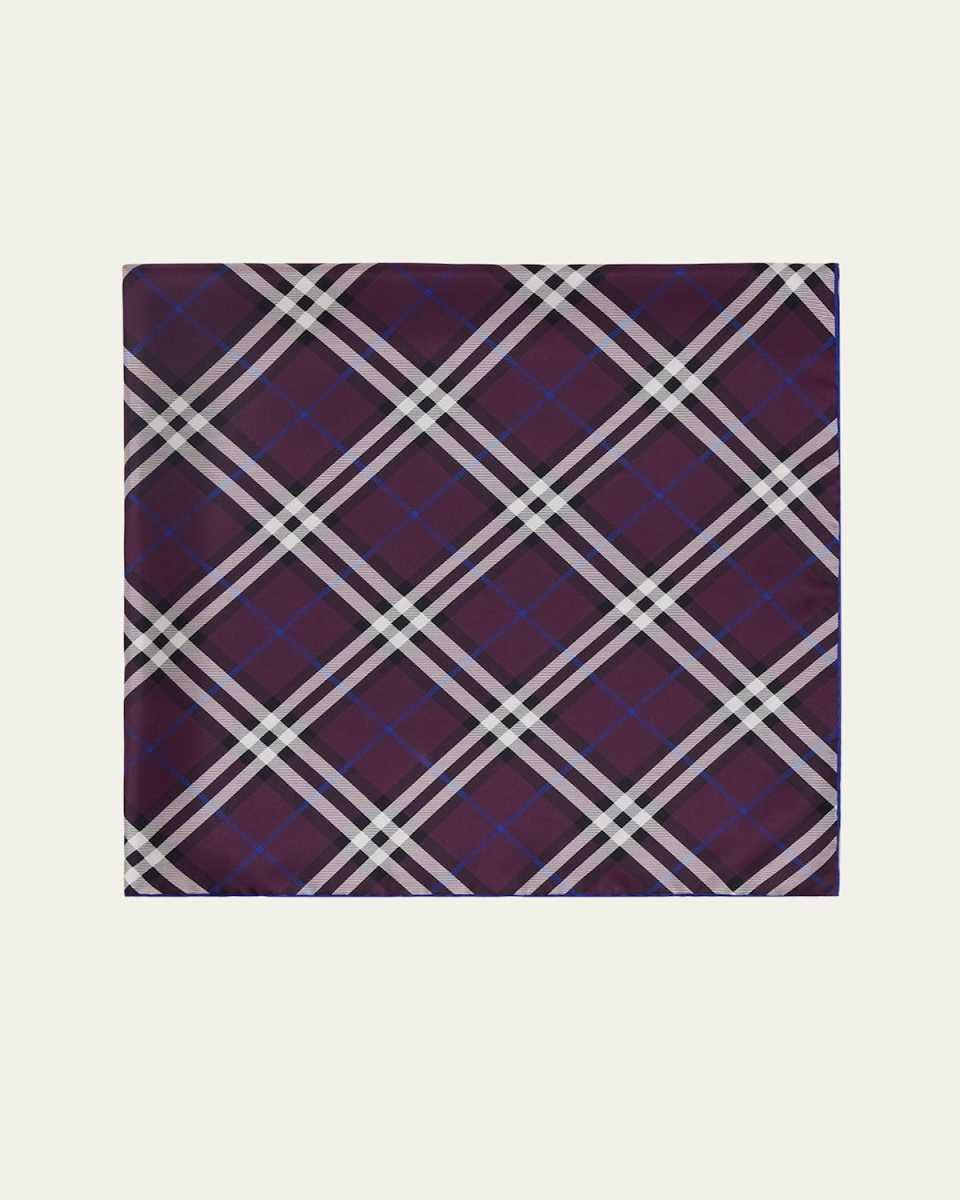 Check Silk Twill Square Scarf
