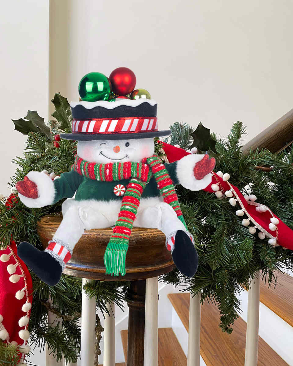 Peppermint Palace Snowman Candy Container Lanky Leg Doll