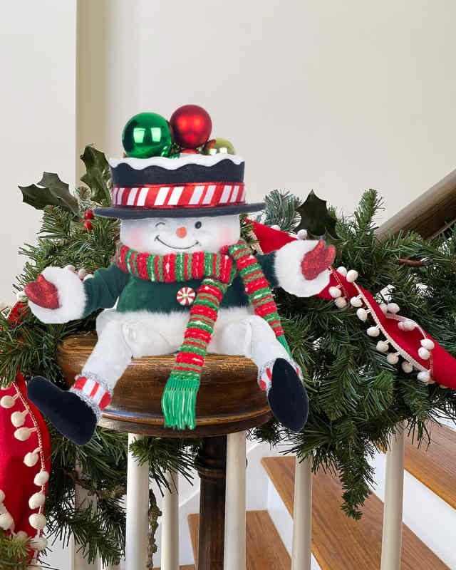 Peppermint Palace Snowman Candy Container Lanky Leg Doll
