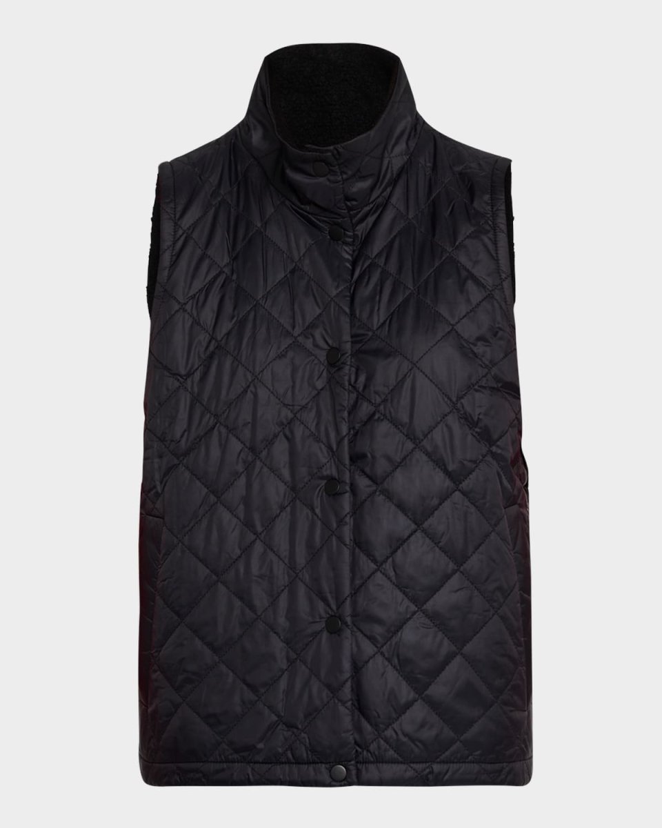 Reversible Quilted Stand-Collar Vest