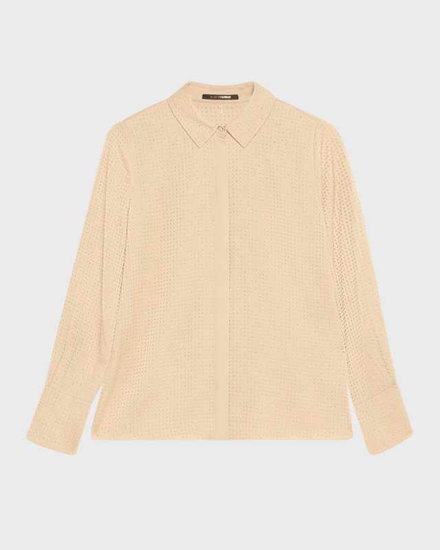 Milani Button-Down Metallic Stud Blous