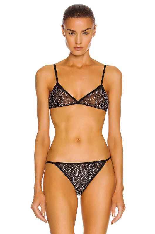 Saint Laurent Logo Triangle Bra