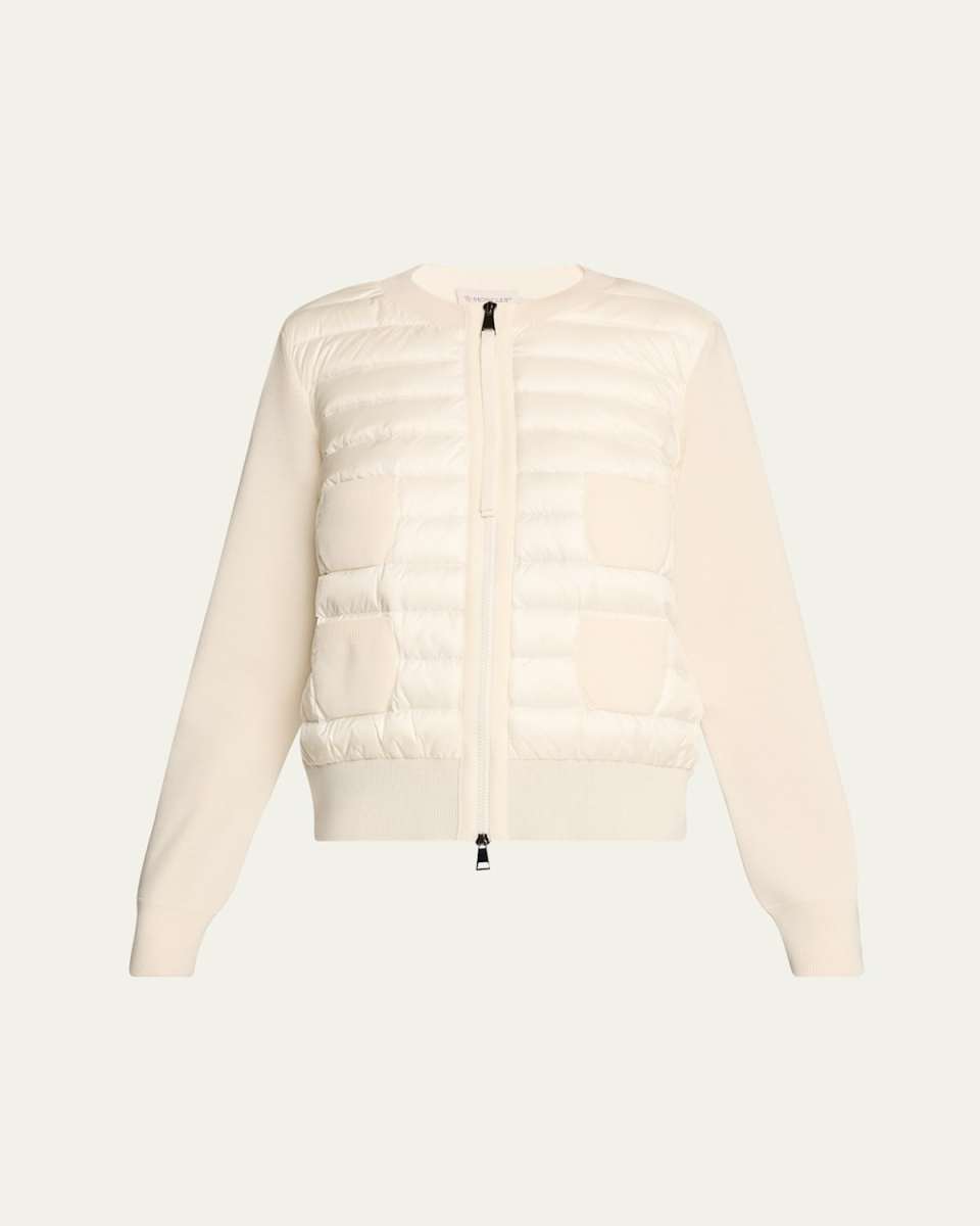 Quilted Patch Pocket Knit Cardigan