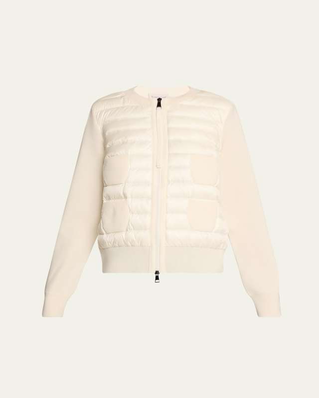 Quilted Patch Pocket Knit Cardigan