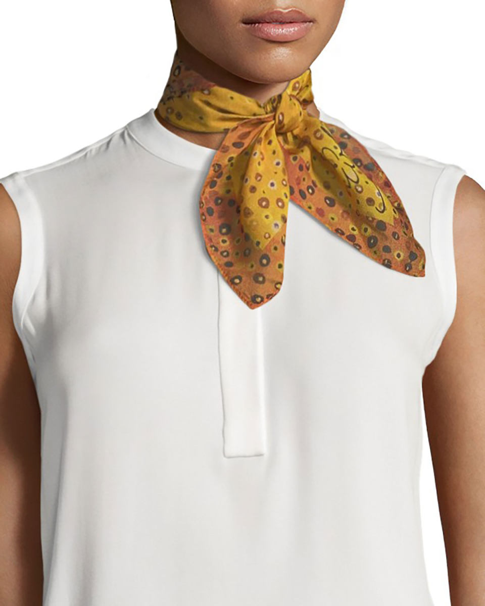 Playful Square Silk Scarf, 50cm