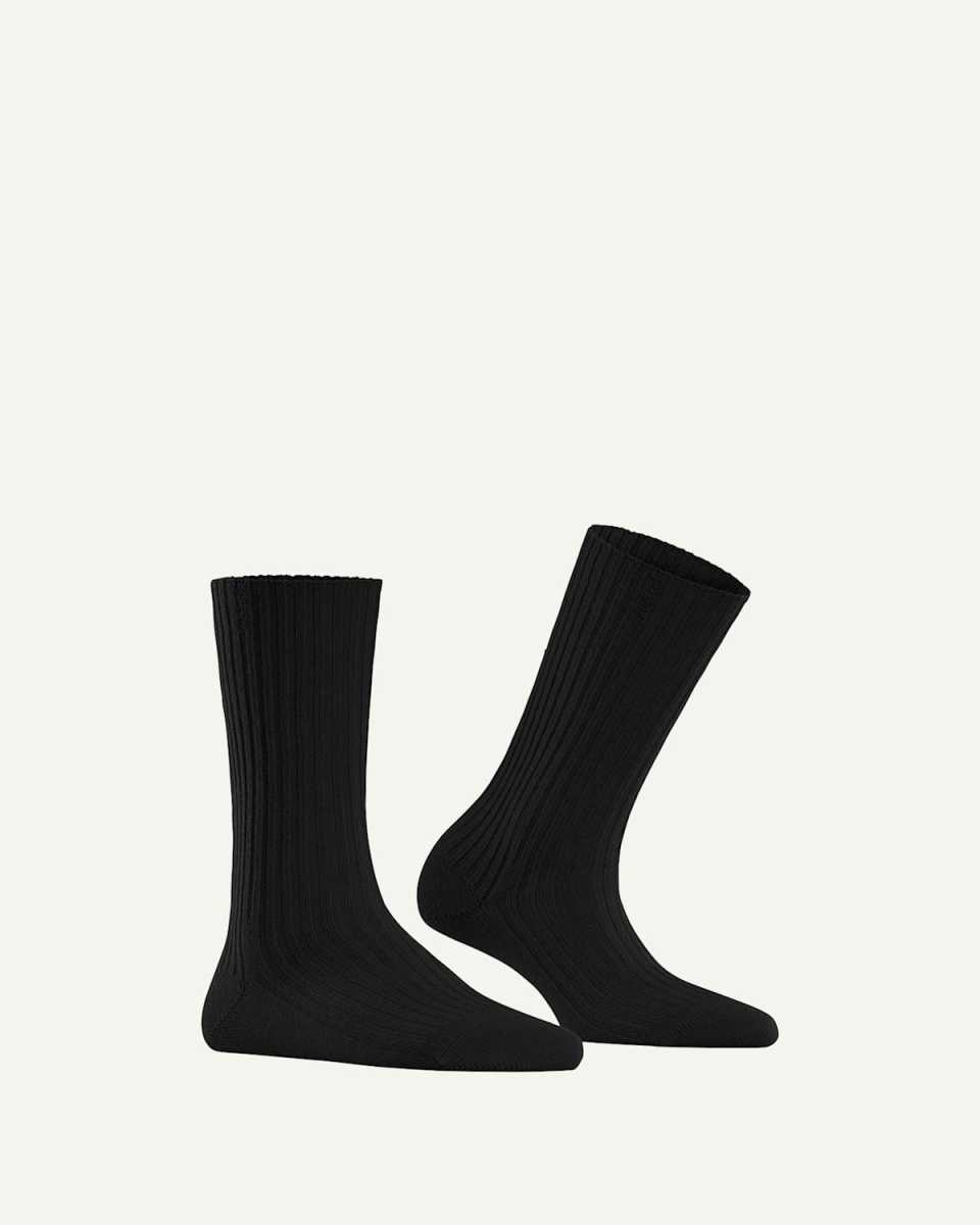 Ribbed Cashmere-Blend Boot Socks