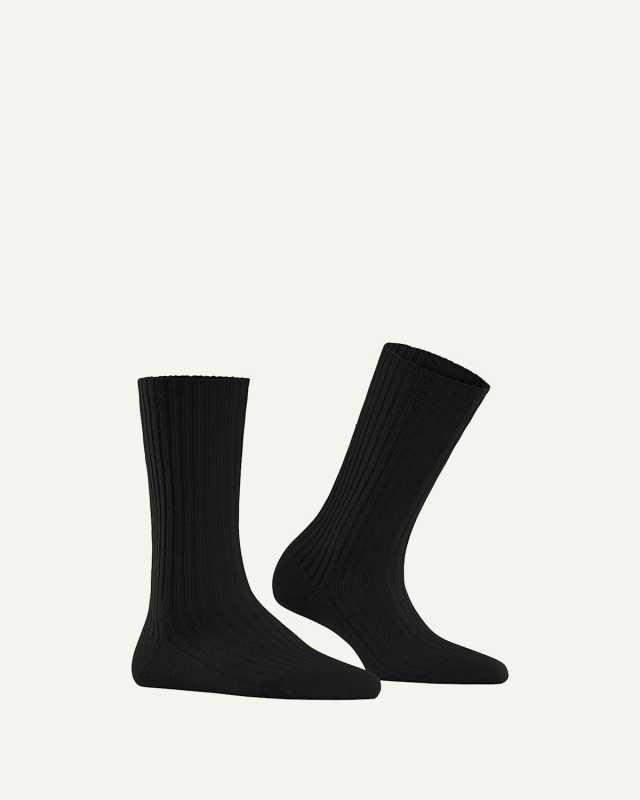 Ribbed Cashmere-Blend Boot Socks