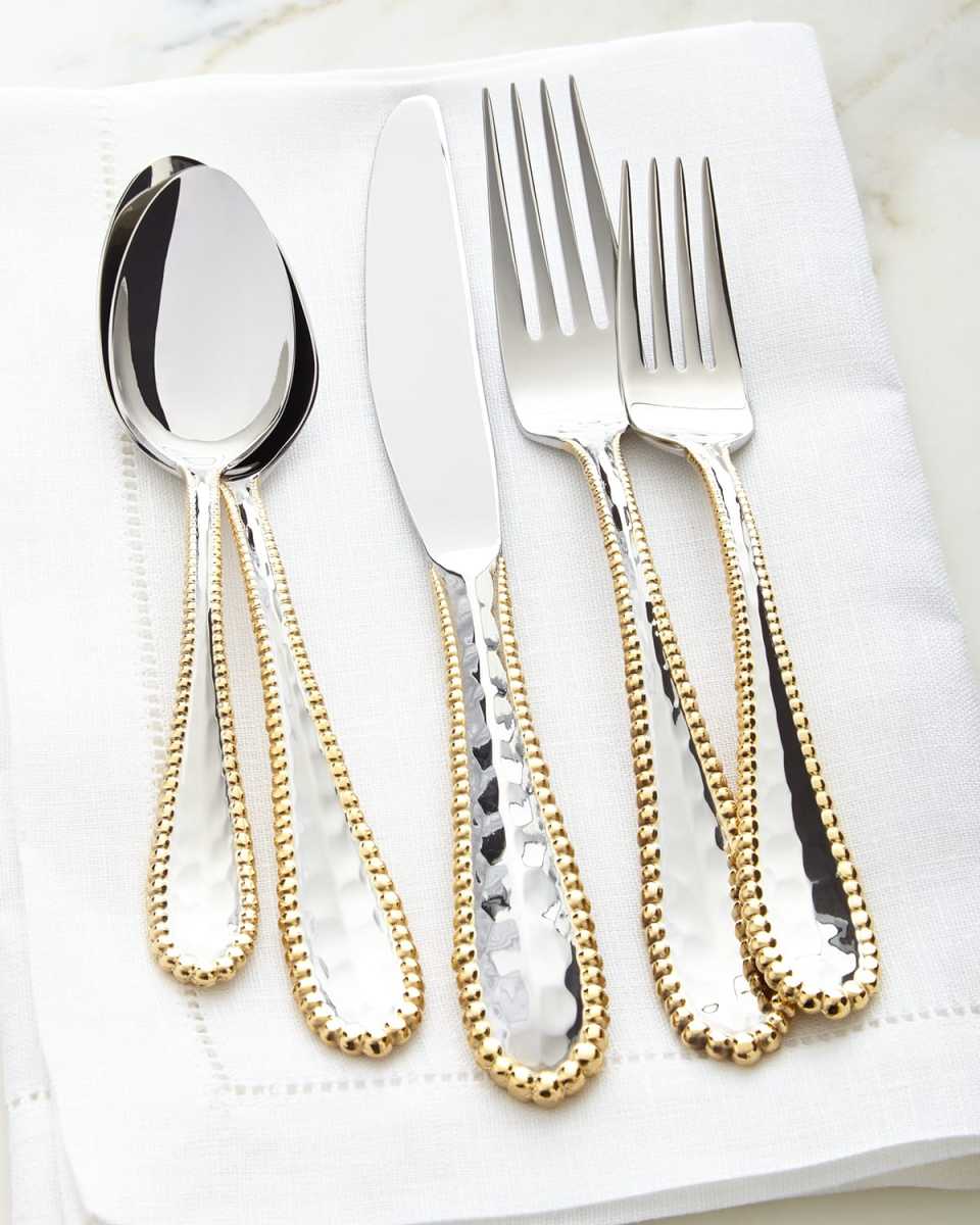 5-Piece Molten Golden Flatware Place Setting