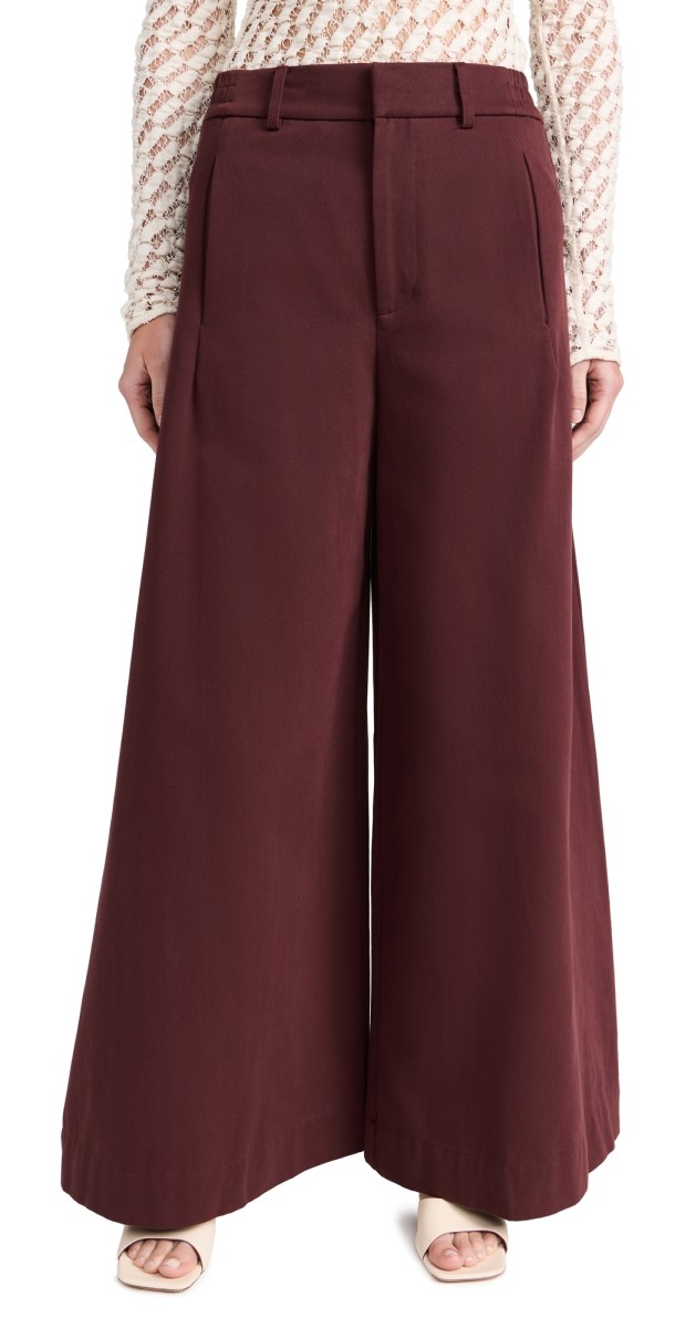 Sea Kerith Solid Sportswear Pants Burgundy