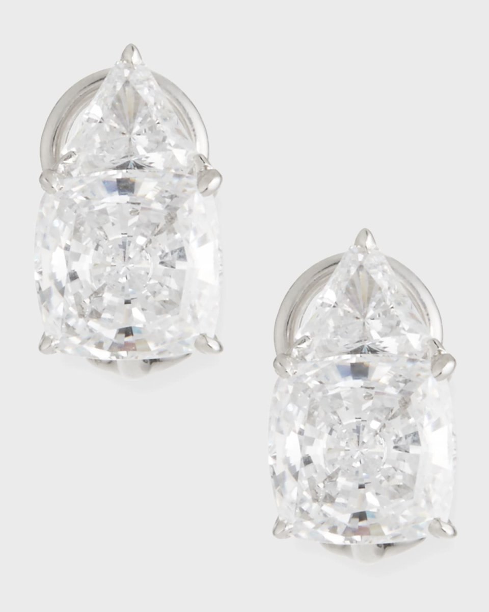 8 TCW Trillion & Cushion Cubic Zirconia Earrings
