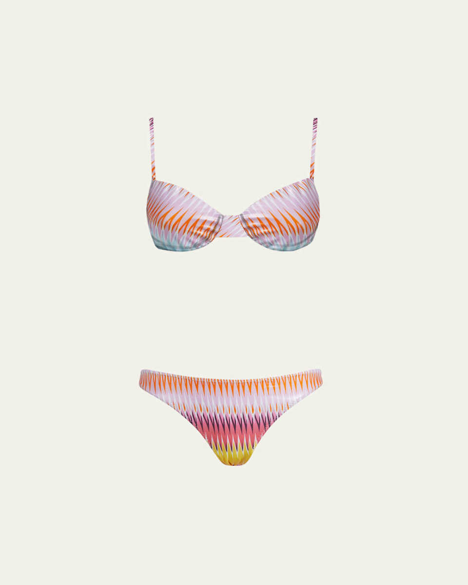 Multicolor Printed Two-Piece Swimsuit