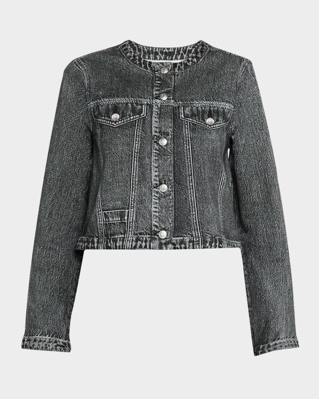 Cora Collarless Denim Jacket