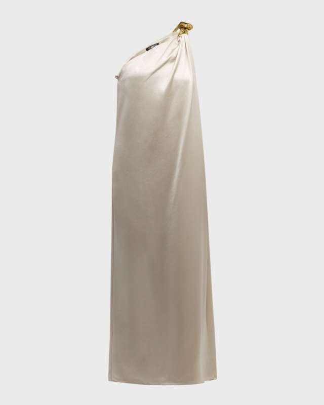 Shae One-Shoulder Satin Maxi Dress