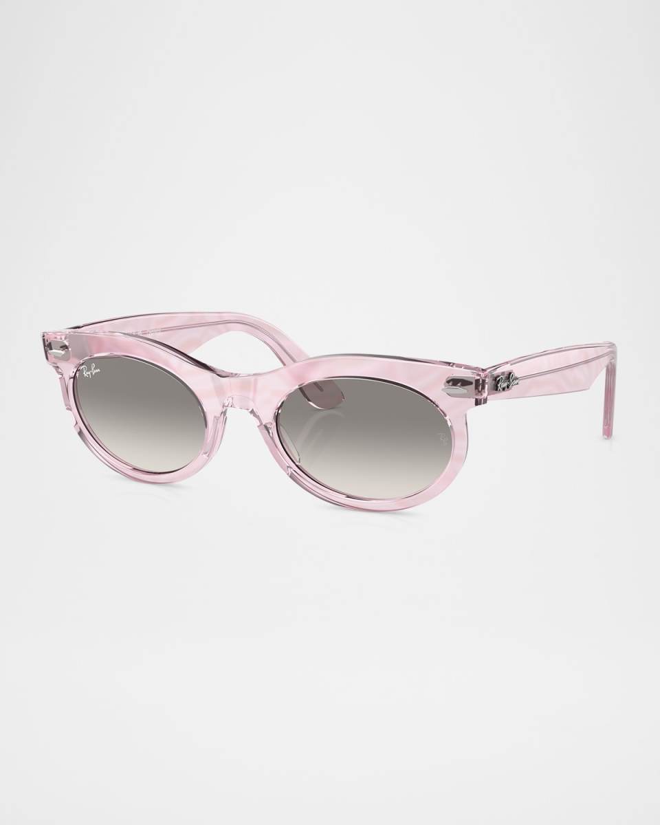 Wayfarer Oval Gradient Propionate Sunglasses, 53mm