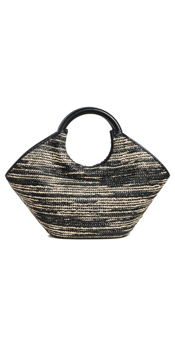 Hereu Cabassa Raffia Bicolour Tote Natural/Black