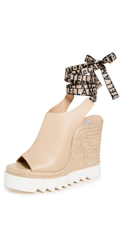 Stella McCartney Gaia Alter Mat Platform Wedges Sand