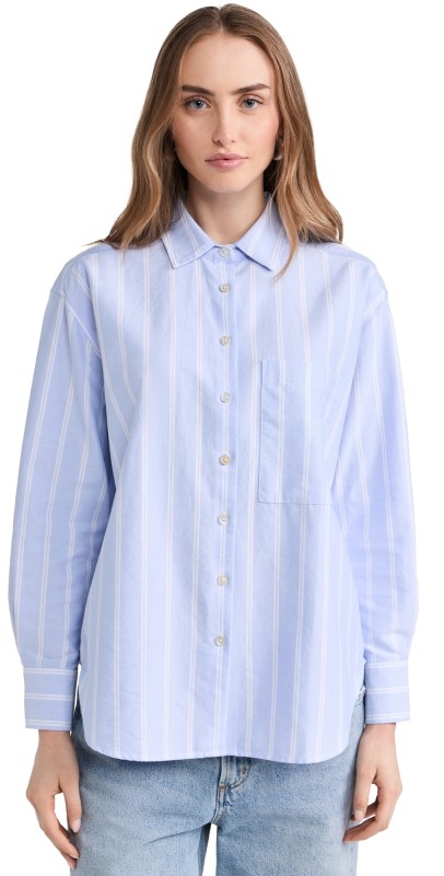 AYR The Deep End Button Down Shirt Solo Trip Stripe