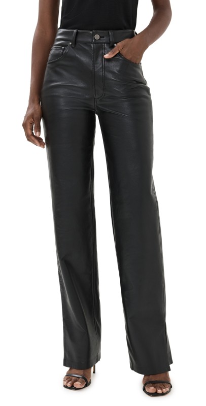 ANINE BING Roy Recycled Leather Pants Black