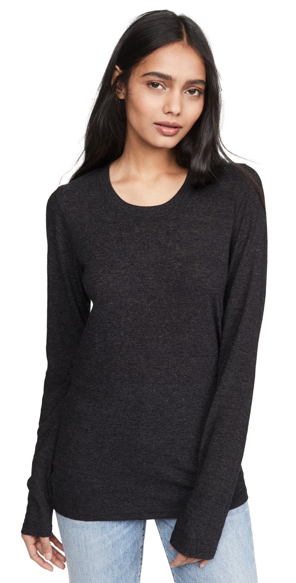 MONROW Long Sleeve Crew Tee Granite