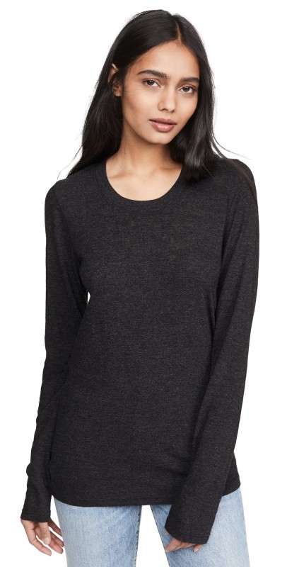 MONROW Long Sleeve Crew Tee Granite