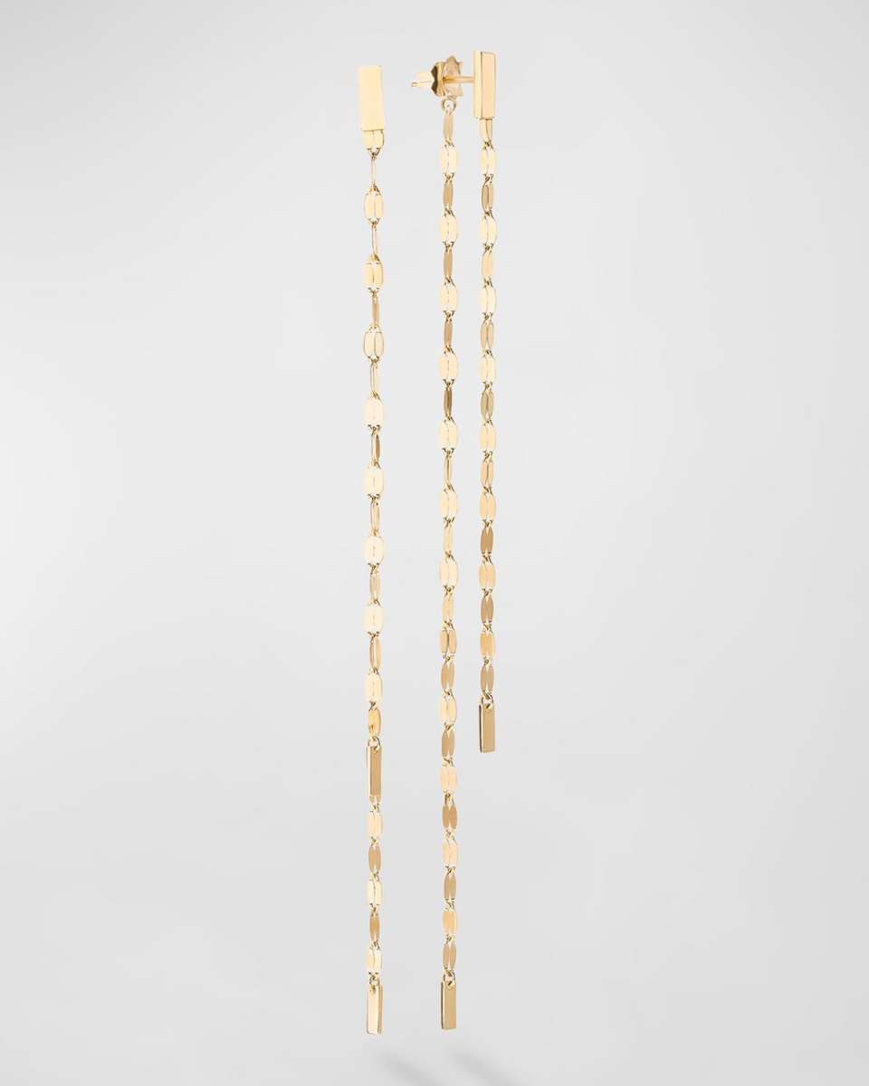 14K Yellow Gold Blake Linear Front-Back Bar Chain Earrings