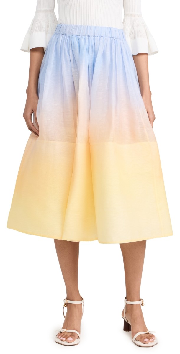 Zimmermann Harmony Midi Skirt Yellow Fields