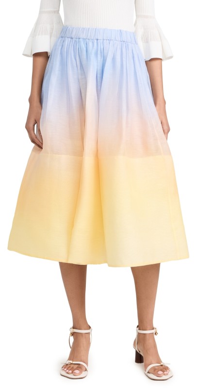 Zimmermann Harmony Midi Skirt Yellow Fields