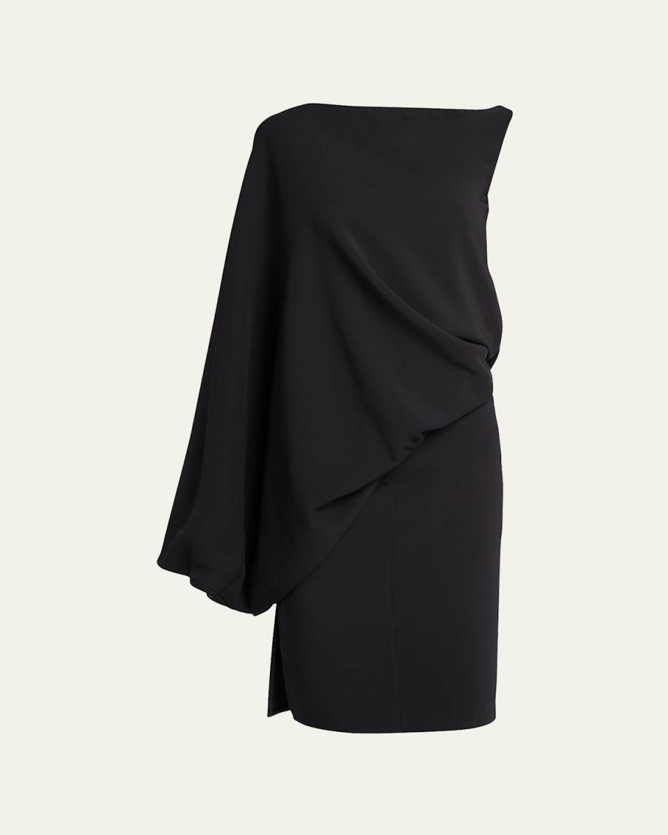 One-Shoulder Draped Mini Dress