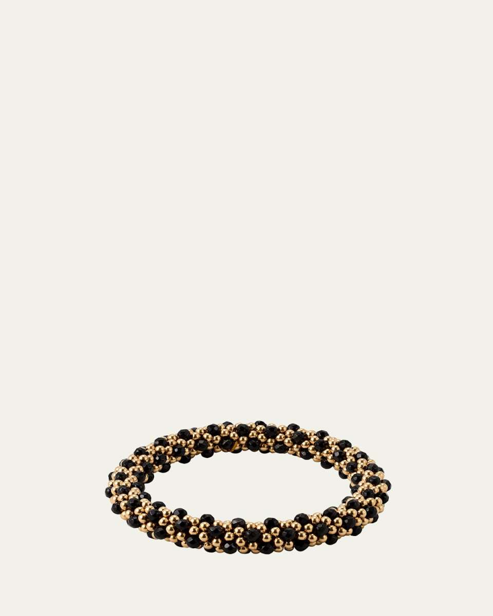 14k Gold and Black Onyx Bead Bracelet