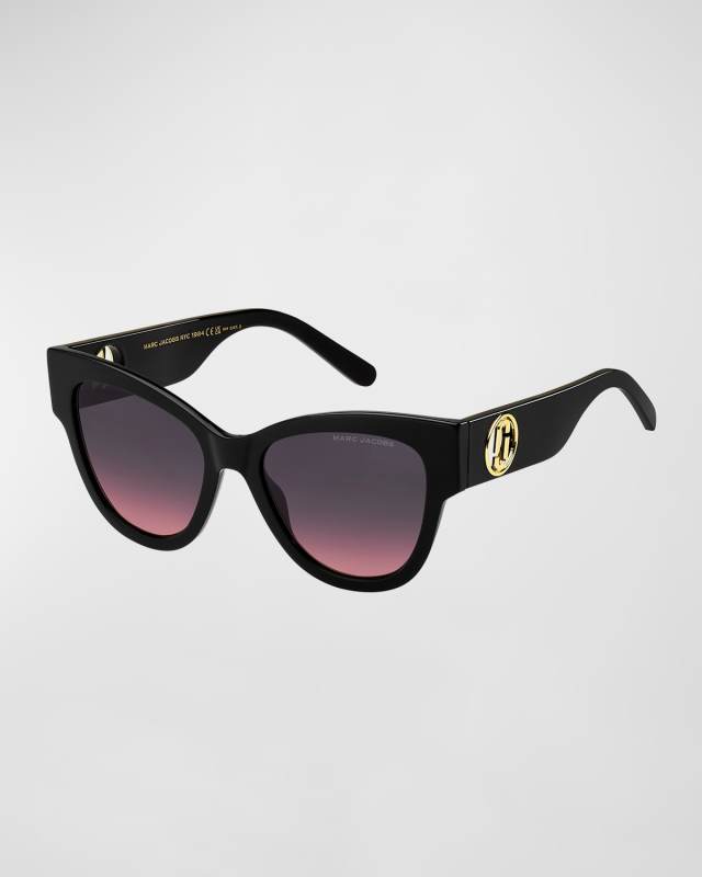 Cut-Out Logo Acetate Cat-Eye Sunglasses