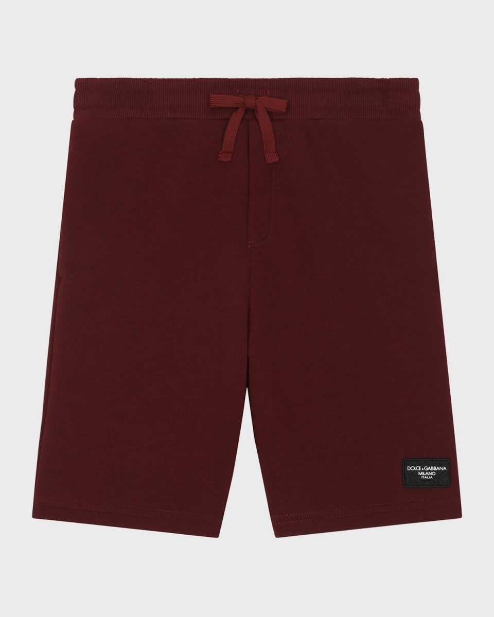 Boy's Logo-Plaque Jogger Shorts, Size 4-6