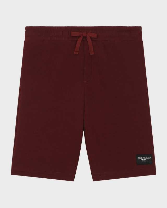 Boy's Logo-Plaque Jogger Shorts, Size 4-6