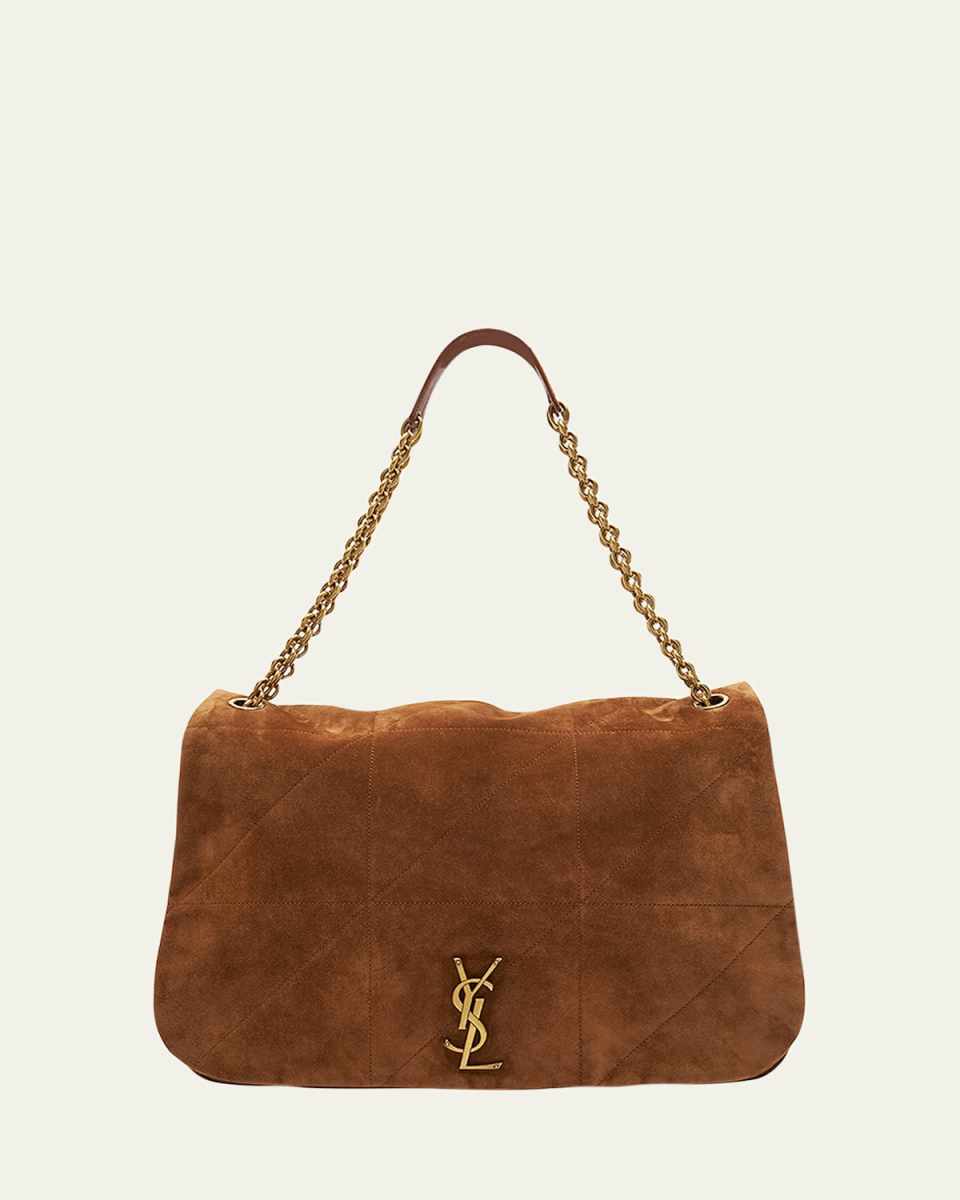 Jamie 4.3 Maxi YSL Shoulder Bag in Quilted Suede