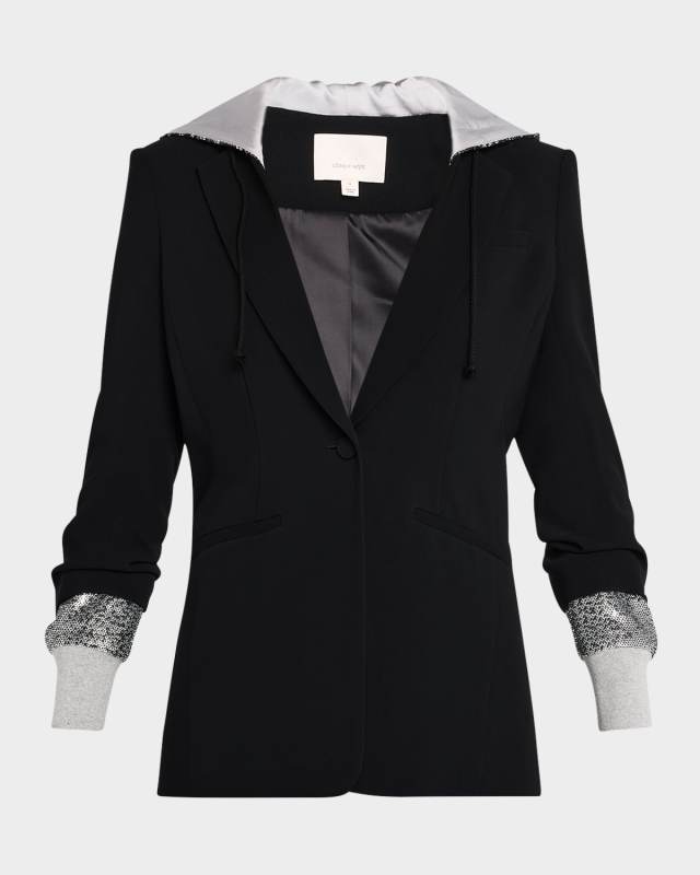 Khloe Sequin Hooded Blazer
